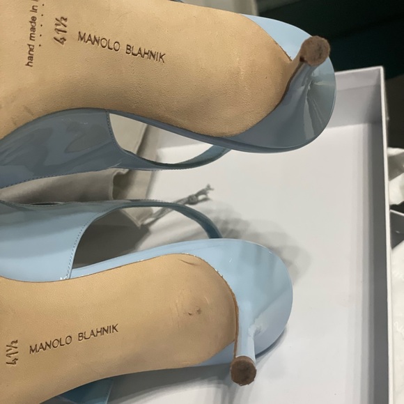 Manolo Blahnik light Blue Maryjane Slingback Heels - Picture 4 of 5